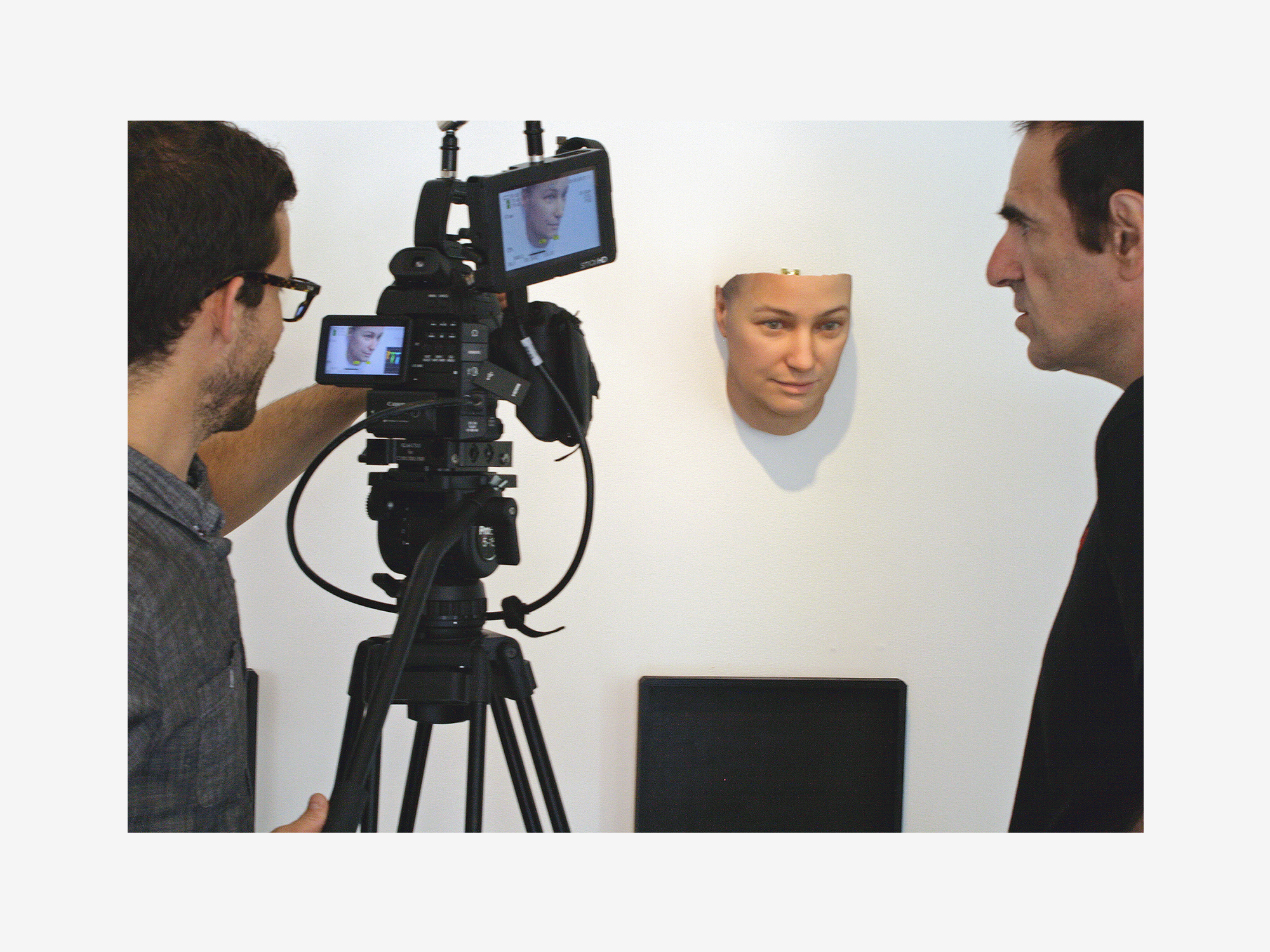 Filming profile of artist Heather Dewey-Hagborg's 'Stranger Visions' for Aspekte/ZDF.